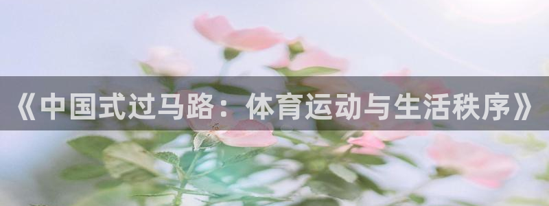 98体育篮球直播：《中国式过马路：体育运动与生活秩序》
